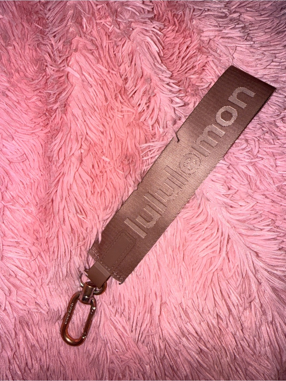 lululemon athletica brown key lanyard with clip